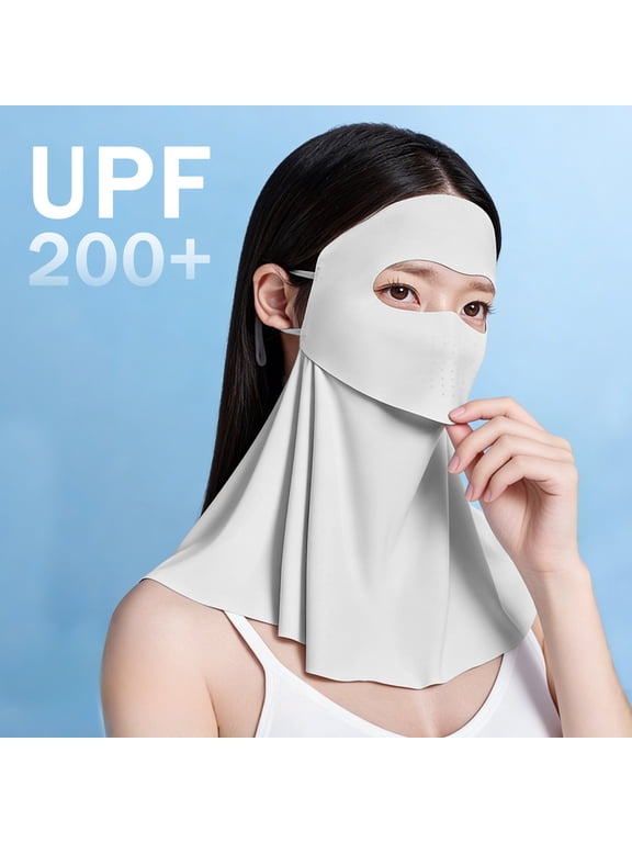 Lightweight Breathable Sun Protection Face Mask, Balaclava with Neck Flap, Adjustable UV Shield for Cycling Hiking Fishing Outdoor Sports(Gray)