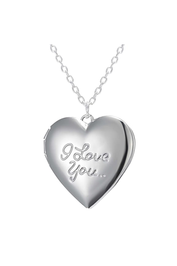 Locket Necklace That Holds Pictures "I Love You" Photo Memory Lockets Necklaces Anniversary Birthday Gifts