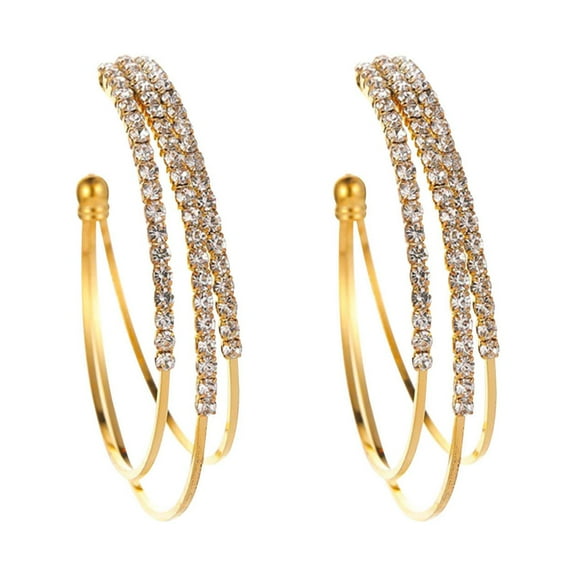 Guodhu Luxury Layered Chain Drop Earrings for Women - Gold/Silver/Rose Gold Tone Cubic Zirconia Earrings, Multi-Tier Dangle Party Earrings Jewelry, Elegant Bridal Wedding Statement Earrings