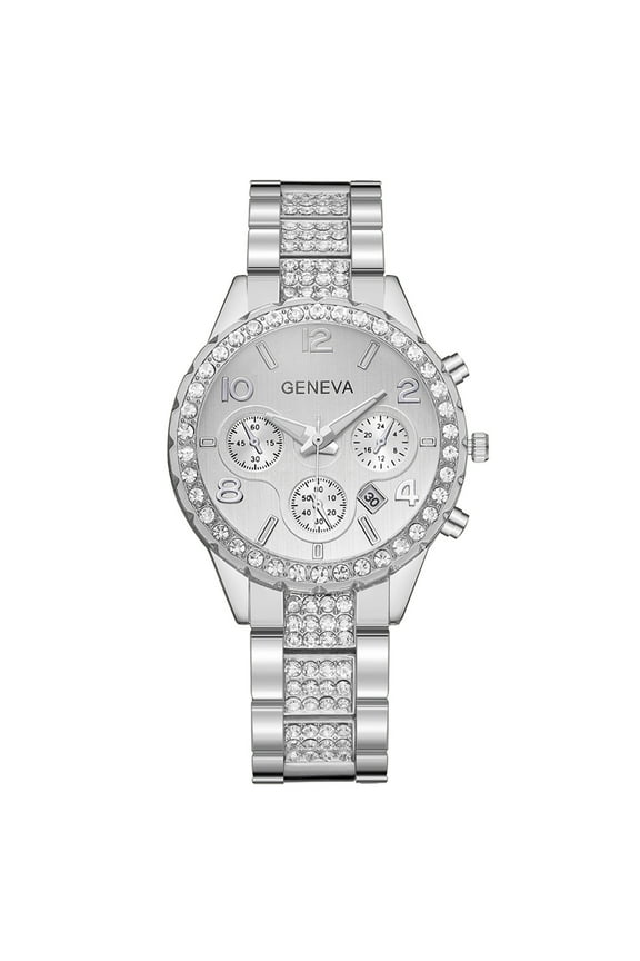 Luxury Mens & Womens Gold/Silver Dress Watches Sparking Rhinestones Quartz Movement Watch Stainless Steel Link Bracelet Wrist Watches ,Simulated Lab Diamond