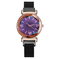Guodhu Luxury Starry Sky Dial Ladies Womens Quartz Wrist Watches,Stainless Steel Mesh Band Watch Dainty Anniversary Birthday Gifts for Women