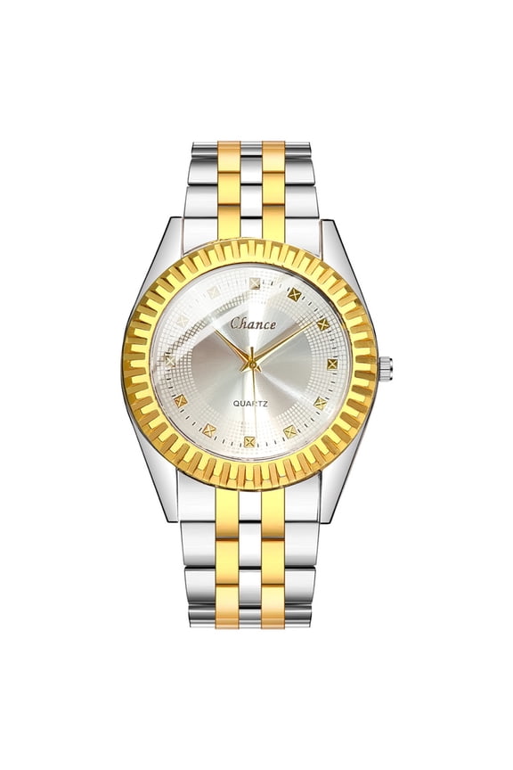 Luxury Watch for Men - Premium Stainless Steel Gold Dress Wrist Watches with Quartz Movement Timeless Accessory, Perfect as Birthday Wedding Birthday Fathers Day Gifts for Men