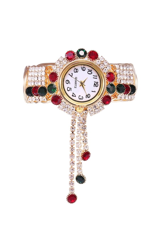 Luxury Women Quartz Watch Crystal Gemstones Bracelet Watch Fashion Ladies Bangle Wrist Watches Great Birthday Gifts
