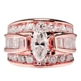 thumbnail image 1 of Guodhu Marquise & Round Cut Created Moissanite Ring Wedding Bridal Band Rose Gold Cubic Zirconia Engagement Ring for Women Promise Wide Band Rings for Her, 1 of 9