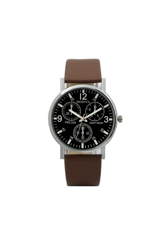 Men's Classic Quartz Wrist Watch featuring Blue Light Glass and Leather Strap,Watches for Men - Gifts for Valentine's and Father's Day