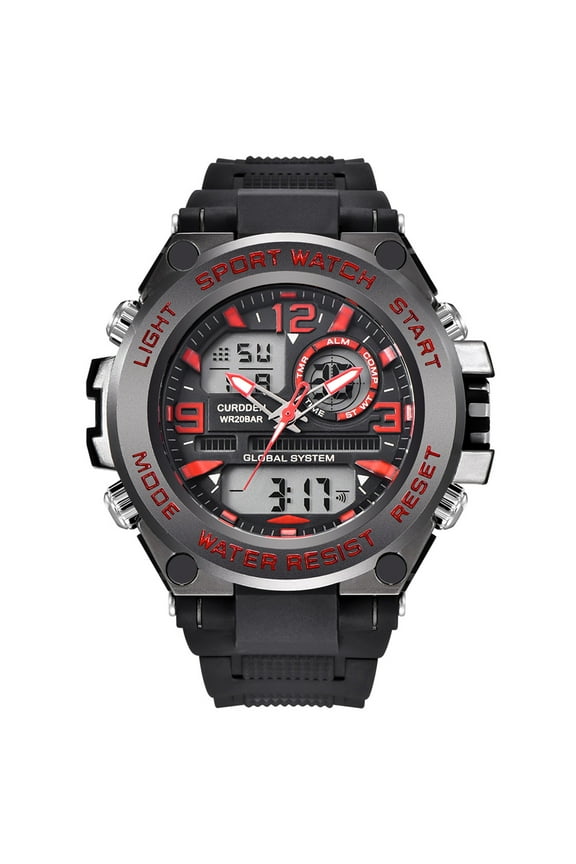 Men's Quartz Casual Wrist Watches Sports Outdoor Waterproof Military Watch Multifunction Tactics LED Alarm Stopwatch Date Business Dress Watches for Men Teen