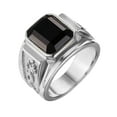 thumbnail image 1 of Guodhu Mens Gold/Silver/Black Plated Rings with Square Blue/Black Gemstone Stone Black Onyx Signet Rings for Men Wide Band Anniversary Fathers Day Gifts for Dad Husband, 1 of 2