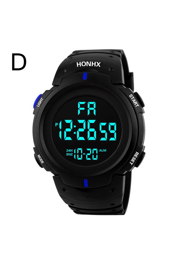 Mens Large Face Military Watches Casual Luminous LED Screen Stopwatch Alarm Simple Digital Sports Watch