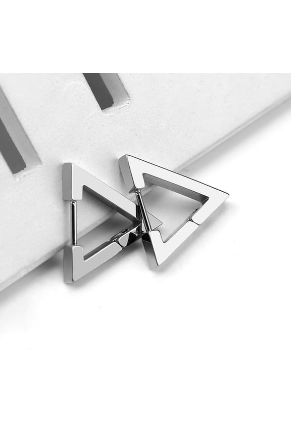 Guodhu Minimalist Titanium Steel Stud Earrings ,Small Gold/Silver/Black Tone Triangle Cartilage Earrings for Women & Men Jewelry, Modern Simple Ear Cuff Accessories