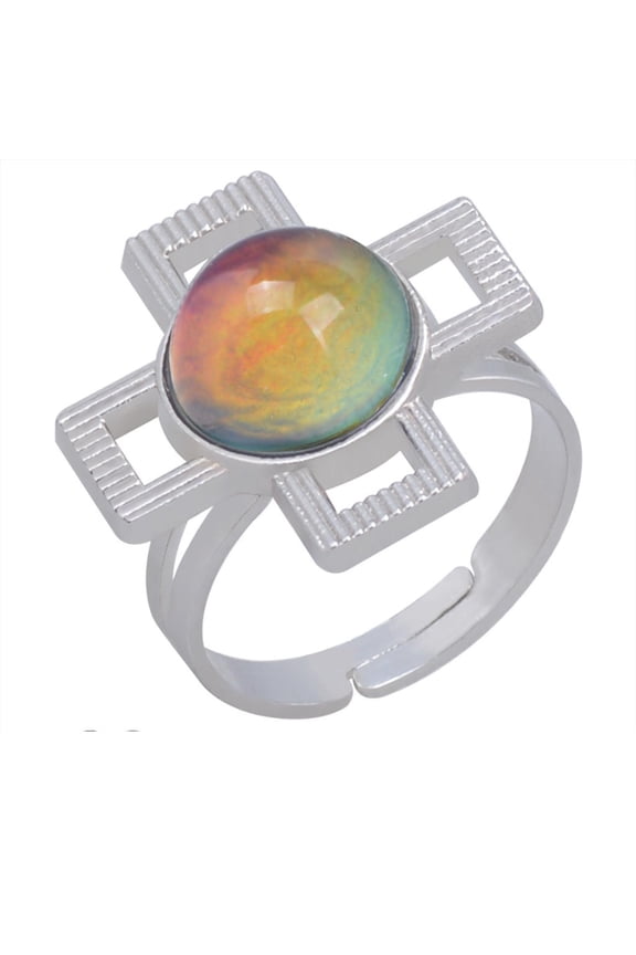 Mood Ring Color Changing Inspirational Mystique Marble Adjustable Open Ring