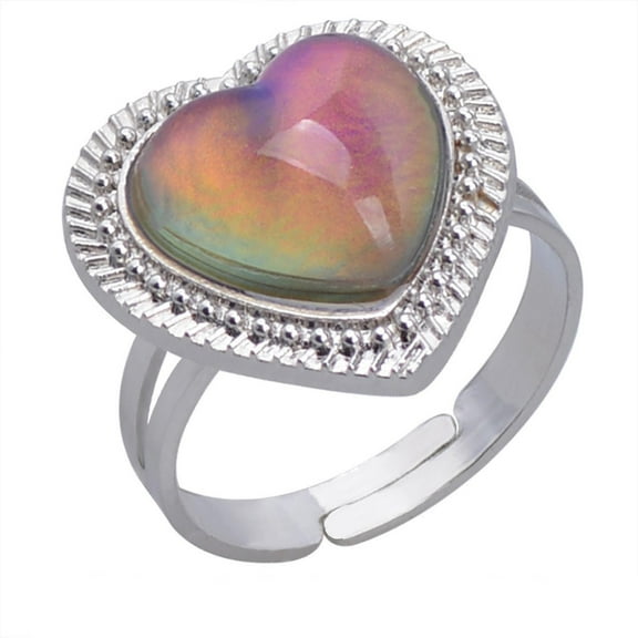 Guodhu Mood Ring Color Changing Inspirational Mystique Marble Adjustable Open Ring