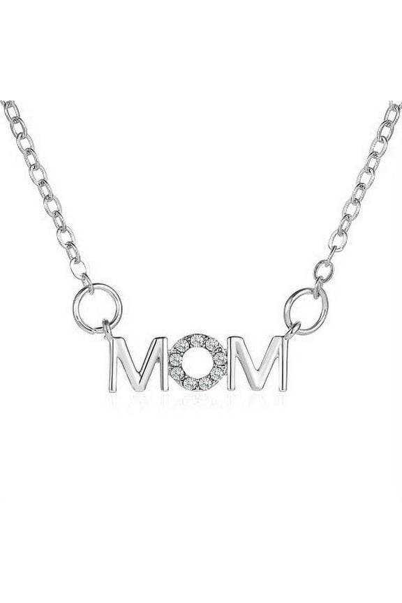 Mother's Day Gift Mom Necklace for Women with Cubic Zirconia - Dainty Mama Necklace Jewelry