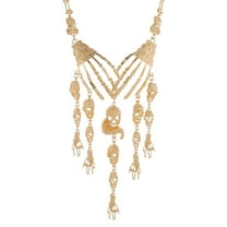 Guodhu Multi-Level Pirate Skull Tassel Charm Necklace for Women Fashion Jewelry Horror Necklace Punk