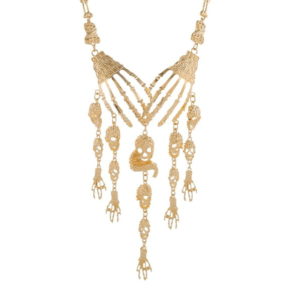 Guodhu Multi-Level Pirate Skull Tassel Charm Necklace for Women Fashion Jewelry Horror Necklace Punk