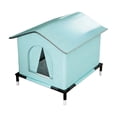 thumbnail image 1 of Guodhu Outdoor Cat House Waterproof Insulated Feral Cat Shelter Sun Protection Portable Foldable Pet Tent for Porch Yard Garden All Seasons Warm Bed(Blue), 1 of 6