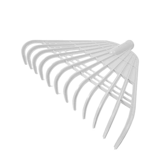 Guodhu Plastic Garden Grass Rake Thickened Leaf Rake Agricultural Rubber Lawn Rake Heavy Duty Yard Cleanup Tool for Debris Artificial Turf Pinecone Removal(White)