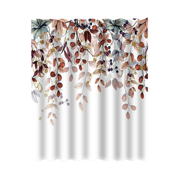 Guodhu Pumpkin Maple Leaf Bathing Curtain, Autumn Themed Waterproof Shower Curtain with Hooks, Bathroom Partition Door Curtain(home)