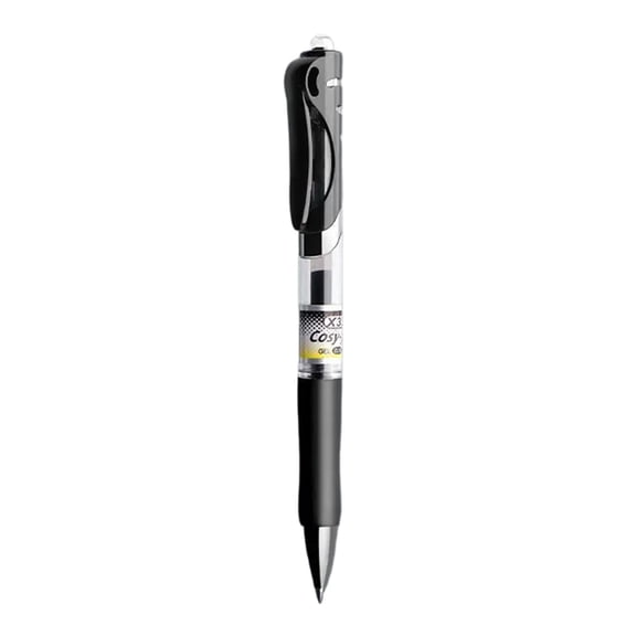 Guodhu Push-Button Gel Pen with Fine Tip, Retractable Click Pen with Soft Grip, Refillable Ink for Exam Note-Taking Office Writing Supplies, 1 Piece(Black J)