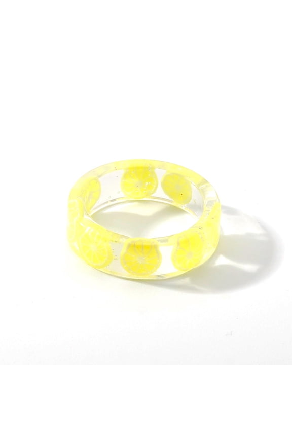 Resin Fruit Ring Aesthetic Summer Knuckle Colorful Transparent Acrylic Fruit Rings Holiday Jewelry Gift for Women