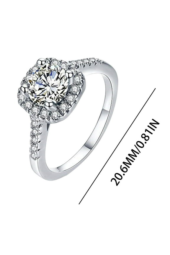 Rings for Women, Engagement Rings, Promise Rings for Her Solitaire Sparkling Crystal Wedding Rings Fake Diamond Ring Christmas Gifts for Her