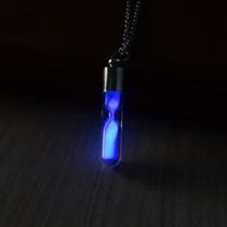 Guodhu Romantic Wishing Bottle Luminous Necklace Eternity Memory Hourglass Creative Crystal Drift Bottle Pendant Necklace.Time Hourglass Lovers Manifesto Necklace