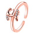 thumbnail image 1 of Guodhu Rose Gold Initial Rings for Women Teen Adjustable Capital Letter Rings Stackable Thumb Pinky Rings for Mothers Daughter Birthday Bridesmaid Gifts Jewelry, 1 of 1