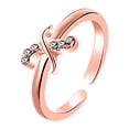 thumbnail image 1 of Guodhu Rose Gold Initial Rings for Women Teen Adjustable Capital Letter Rings Stackable Thumb Pinky Rings for Mothers Daughter Birthday Bridesmaid Gifts Jewelry, 1 of 1