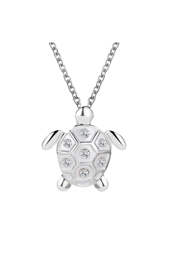 Sea Turtle Pendant Imitation Opal Necklace Zircon Clavicle Chain Women's Jewellery Gift ,Blue Durable