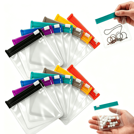 Guodhu Sealing Zipper Bags Reusable Clear Organizer Travel Pouch Waterproof Mini Small Gray