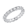 thumbnail image 1 of Guodhu Silver Cubic Zirconia Eternity Band Ring – Round Cut Simulant Diamond CZ | Timeless Elegance Wedding, Promise & Anniversary Jewelry for Women, 1 of 9