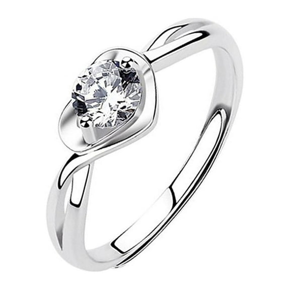 Guodhu Silver Cubic Zirconia Heart Ring for Women | Mother-Daughter Friendship Promise Band | Stackable Purity Rings with Sparkling CZ – Perfect for Birthday, Graduation & Mother’s Day Gifts