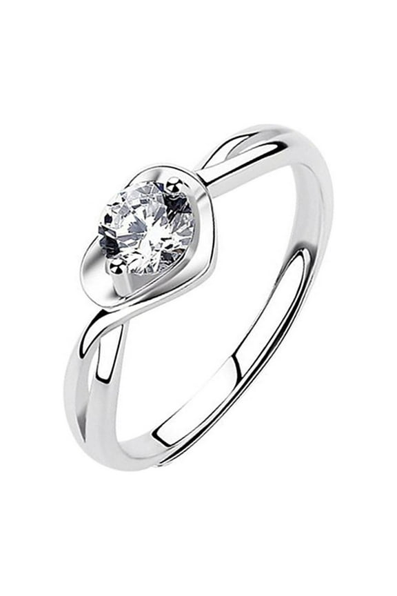 Silver Cubic Zirconia Heart Ring for Women | Mother-Daughter Friendship Promise Band | Stackable Purity Rings with Sparkling CZ – Perfect for Birthday, Graduation & Mother’s Day Gifts