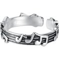 thumbnail image 1 of Guodhu Silver Musical Notes Band Ring | Music Note Rings Women Melody Ring Comfort Fit Adjustable Engagement Wedding Jewelry Accessories Gift Couple's for Women Men, 1 of 9