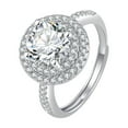 thumbnail image 1 of Guodhu Silver Plated Adjustable Ring, Cubic Zirconia CZ Eternity Promise Anniversary Engagement Wedding Band Ring for Women Mother Gift, 1 of 8