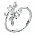 thumbnail image 1 of Guodhu Silver Plated Adjustable Ring for Women,Branch Leaves Band Thumb Finger Ring Promise Ring,Cubic Zirconia Stackable Open Ring for Women, 1 of 7