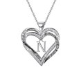 thumbnail image 1 of Guodhu Silver Plated Heart Letter Necklace Pendant Heart Initial Necklace Gift for Women Christmas Anniversary Birthday Jewelry Gifts for Wife Girlfriend Her Mom, 1 of 3