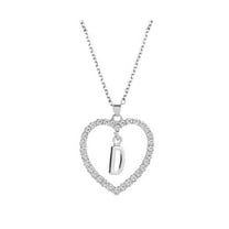 Guodhu Silver Plated Infinity Heart Pendant Initial Necklaces Zircon Pendant Necklaces for Women Jewelry Gift for Women Wifes Her Valentines Gift