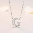thumbnail image 1 of Guodhu Silver Plated Initial Necklace for Women Letter Necklace with Letter A to Z Cystal Initials Choker Pendant Necklace Round Diamond Fancy Letter Necklace Gift for Mother And Daughter, 1 of 3