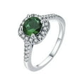 thumbnail image 1 of Guodhu Silver Shinning Cubic Zirconia & Green Crystal Emerald Rings,Womens Birthstone Rings,Wedding Engagement Promise Rings for Women Simulated Diamond Ring Christmas Anniversary Birthday Gifts, 1 of 1