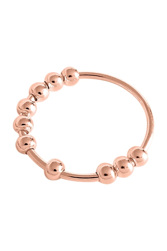 Silver Spinner Fidget Ring – Stress Relieving Anxiety Jewelry for Her/Him | Beaded Unisex Design Perfect Gifts for Birthday, Graduation