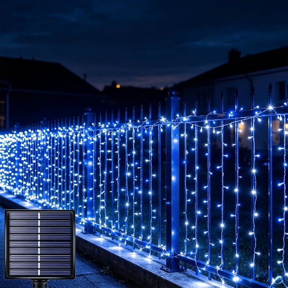 Guodhu Solar Red White Blue String Lights, LED Patriotic Star USA Flag Lights for Independence Day Outdoor Decoration, Waterproof 8 Modes Solar Powered Fairy Lights for Yard Garden Porch Fence