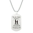 thumbnail image 1 of Guodhu Stainless Steel Necklace Christian Scripture Religious Dog Tag Necklace Family Friend Gift , Remember You Are Braver Than You Father Mom To Son Daughter-Chain Pendant, 1 of 1