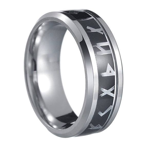 Guodhu Stainless Steel Norse Viking Rings for Men | Mythological Jewelry with Rune Design | Durable Viking Fashion Statement Piece