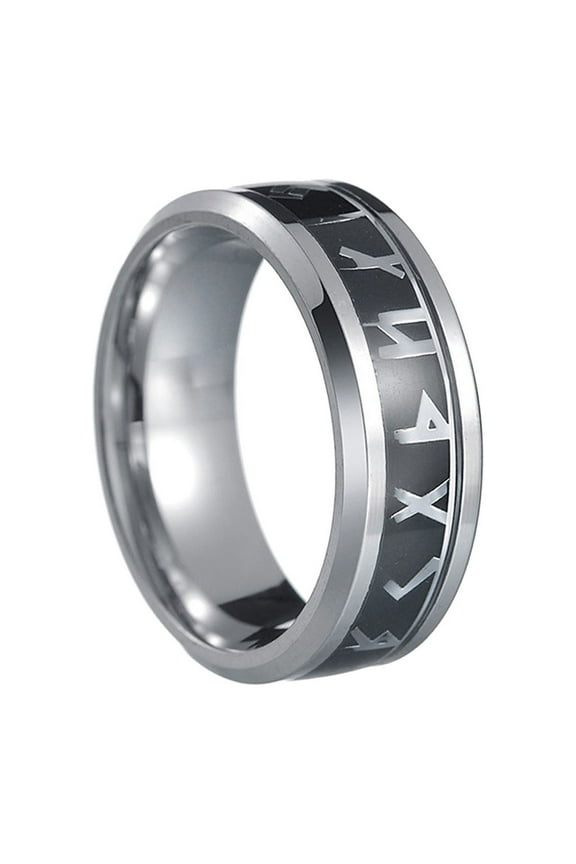 Stainless Steel Norse Viking Rings for Men | Mythological Jewelry with Rune Design | Durable Viking Fashion Statement Piece