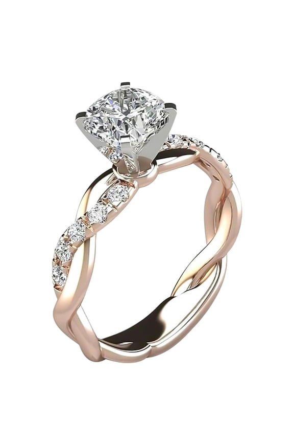Stainless Steel Simulated Diamond Ring for Women Wedding Engagement Solitaire Style Proposal Ring Jewelry Gift for Moms Wife Girlfriend