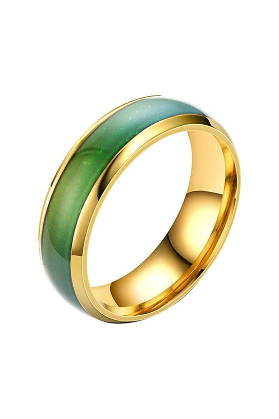 Stainless Steel Temperature Sensative Color Changing Mood Rings for Men Women Teen With Color Mood Chart Wedding Engagement Band Mood Ring Jewelry Gifts for Her and him