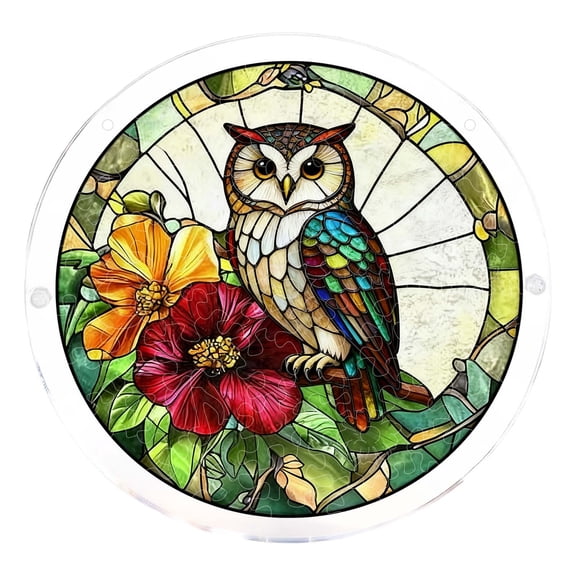 Guodhu Sun Catcher Kit Acrylic Puzzle Mixed Material 100 Pieces 7.4 Inch 3D Crystal Puzzle Window Hanging Rainbow Maker Home Wall Hanging Art Craft(Multicolor I)