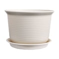thumbnail image 1 of Guodhu Thickened Flower Pot with Tray, Round Plastic Planter for Indoor Outdoor Plants, Modern Decorative Container for Garden Patio Balcony(Beige), 1 of 6