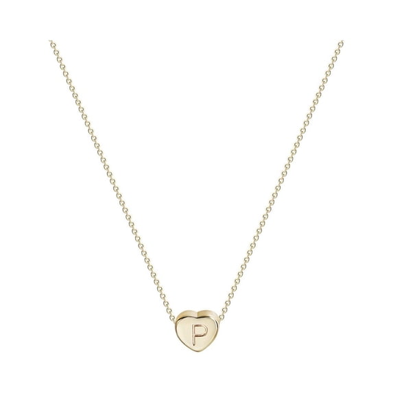 Guodhu Tiny Initial Heart Necklace- Gold Plated Dainty Letter Heart Necklace for Women Necklace Jewelry