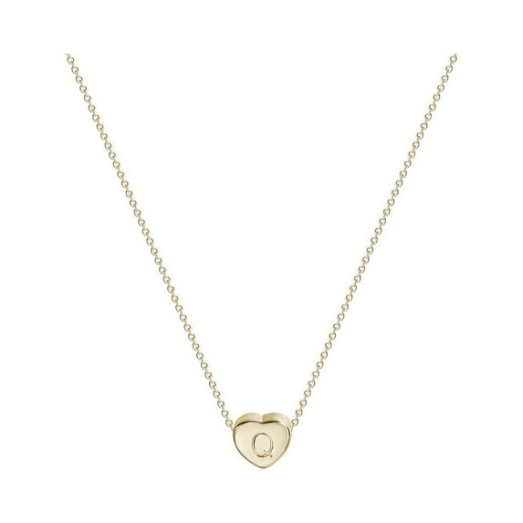 Guodhu Tiny Initial Heart Necklace- Gold Plated Dainty Letter Heart Necklace for Women Necklace Jewelry